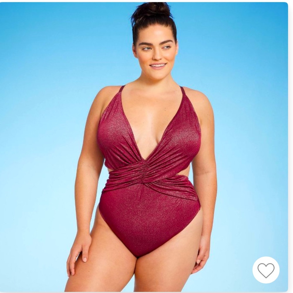 NWT  Metallic CutOut Swimsuit ~ 18